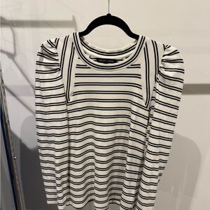 Veronica Beard Mason Striped Pima cotton-Jersey top